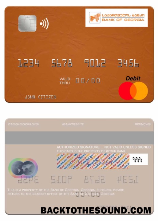 Λήψη Γεωργία Τράπεζα of Γεωργία Mastercard Δείγμα σχεδιασμό