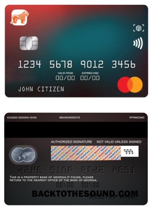 Λήψη Γεωργία Τράπεζα of Γεωργία standart Mastercard Δείγμα πρότυπο