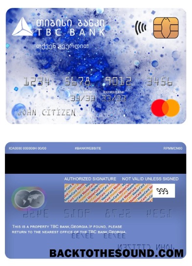 Λήψη Γεωργία TBC Τράπεζα Mastercard Δείγμα προσχέδιο