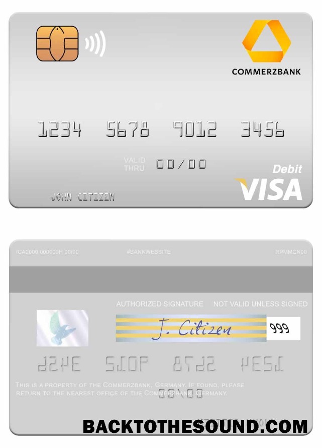 Λήψη Γερμανία Commerz Τράπεζα Βίζα Χρέωση Κάρτα Δείγμα σχεδιασμό