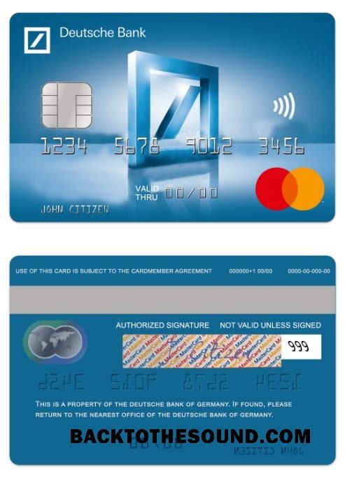 Λήψη Γερμανία Deutsche Τράπεζα Χρέωση Mastercard Δείγμα σχεδιασμό
