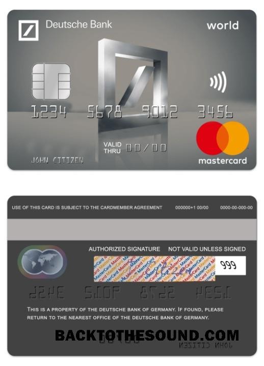 Λήψη Γερμανία Deutsche Τράπεζα platinum Mastercard Δείγμα προεπισκόπηση