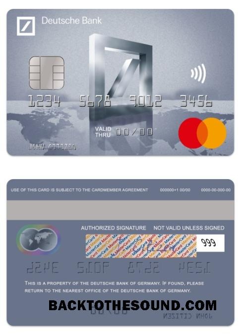 Λήψη Γερμανία Deutsche Τράπεζα Ταξίδι Mastercard Δείγμα πρότυπο