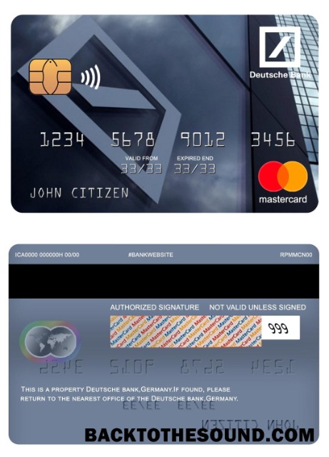Λήψη Γερμανία Deutsche Τράπεζα Mastercard Δείγμα προσχέδιο