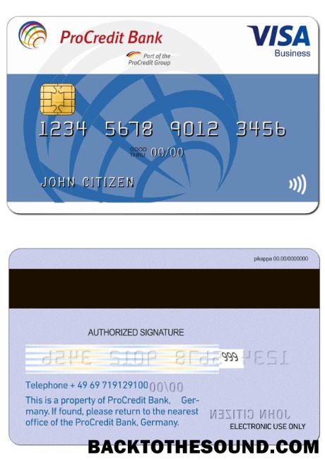Λήψη Γερμανία ProCredit Τράπεζα Βίζα Επιχείρηση Κάρτα Δείγμα προεπισκόπηση