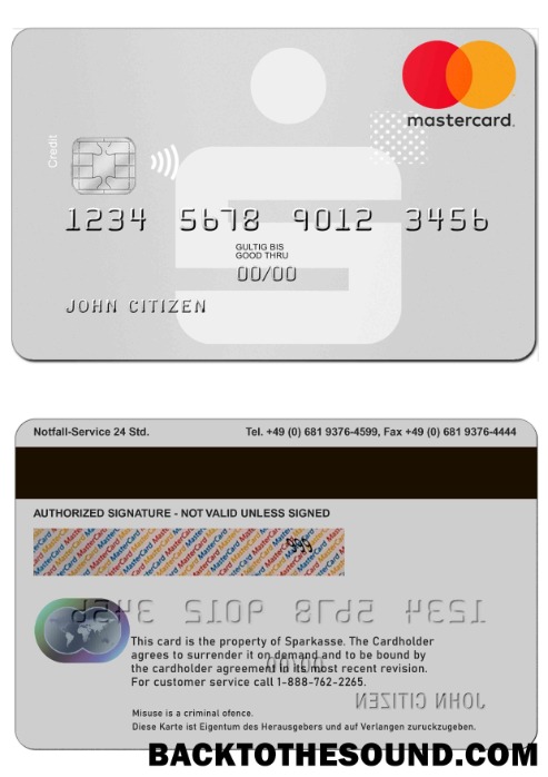 Λήψη Γερμανία Sparkasse Mastercard Δείγμα πρότυπο