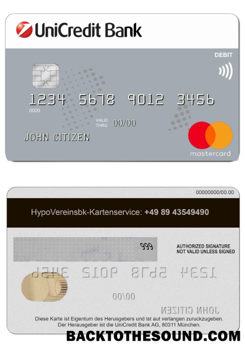 Λήψη Γερμανία UniCredit Τράπεζα Mastercard Πίστωση Κάρτα Δείγμα προεπισκόπηση