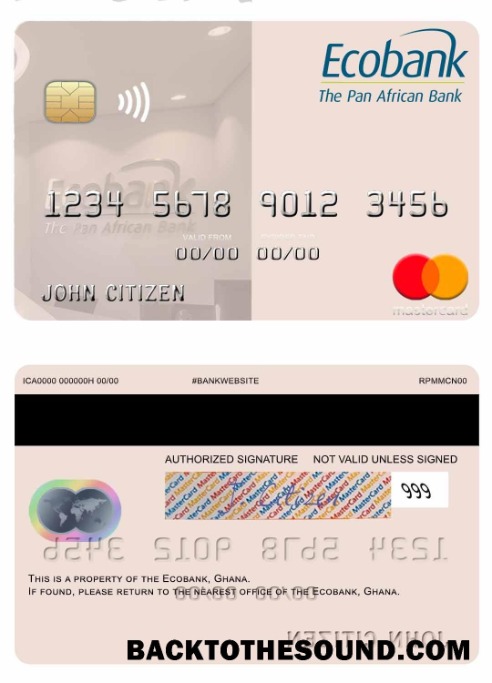 Λήψη Γκάνα Ecobank Γκάνα Mastercard Δείγμα σχεδιασμό