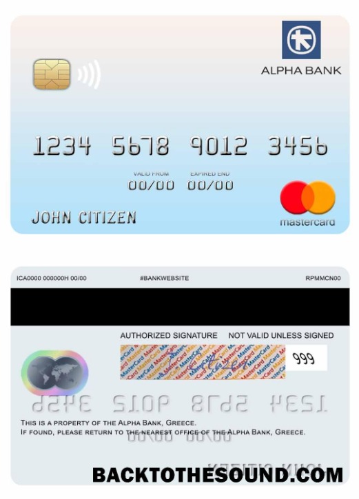 Λήψη Ελλάδα Alpha Τράπεζα Mastercard Δείγμα προεπισκόπηση