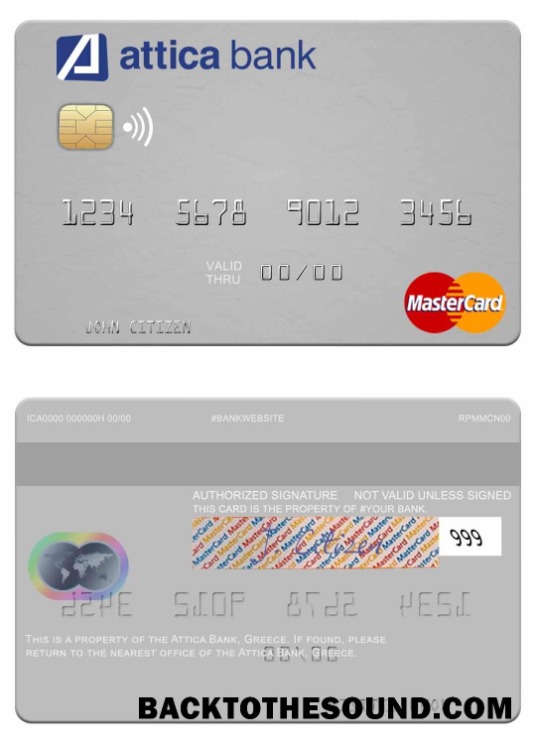 Λήψη Ελλάδα Attica Τράπεζα Mastercard Δείγμα δείγμα