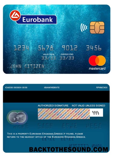 Λήψη Ελλάδα Eurobank Ergasias Mastercard Δείγμα σχεδιασμό