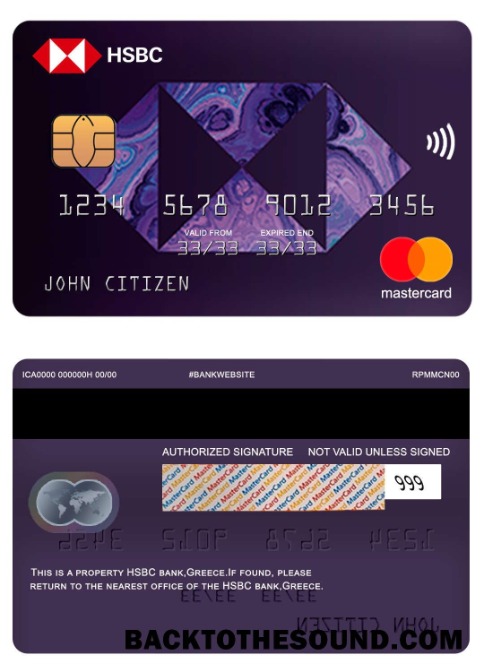 Λήψη Ελλάδα HSBC Mastercard Δείγμα πρότυπο