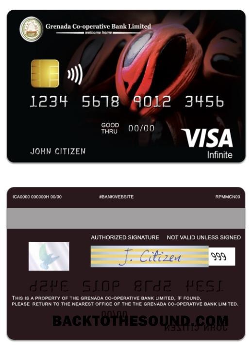 Λήψη Γρενάδα Co operative Τράπεζα limited Βίζα infinite Πίστωση Κάρτα Δείγμα πρότυπο