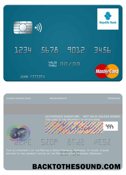Λήψη Γρενάδα Republic Τράπεζα Γρενάδα Mastercard Δείγμα σχεδιασμό