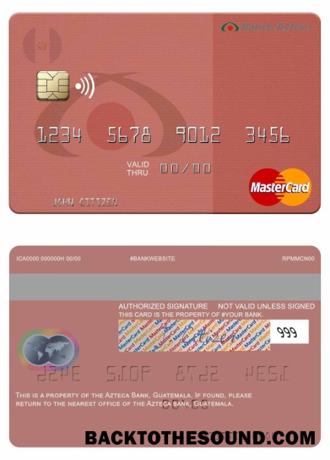 Λήψη Γουατεμάλα Azteca Τράπεζα Mastercard Δείγμα προεπισκόπηση