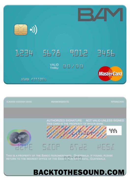 Λήψη Γουατεμάλα Banco Agromercantil Mastercard Δείγμα πρότυπο