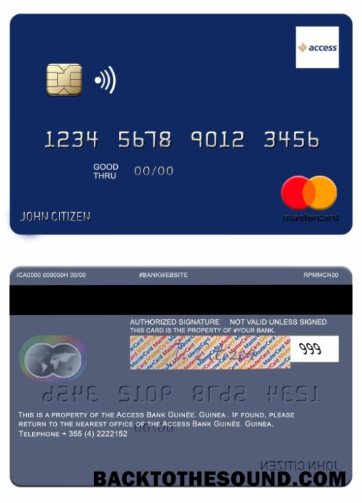 Λήψη Γουινέα πρόσβαση Τράπεζα Guinée Mastercard Δείγμα πρότυπο
