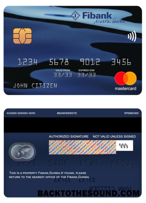 Λήψη Γουινέα Fibank Τράπεζα Mastercard Δείγμα προσχέδιο