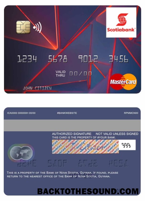 Λήψη Γουιάνα Τράπεζα of Nova Scotia Mastercard Δείγμα δείγμα