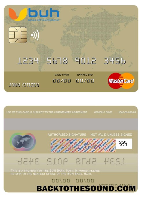 Λήψη Αϊτή BUH Τράπεζα Mastercard Δείγμα πρότυπο