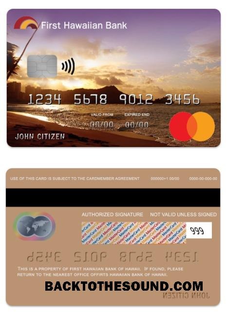 Λήψη Hawaii Heritage Πίστωση Mastercard Δείγμα δείγμα