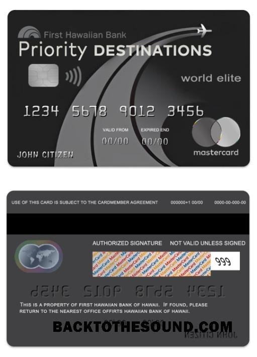 Λήψη Hawaii Priority Destinations World Elite Πίστωση Mastercard Δείγμα δείγμα