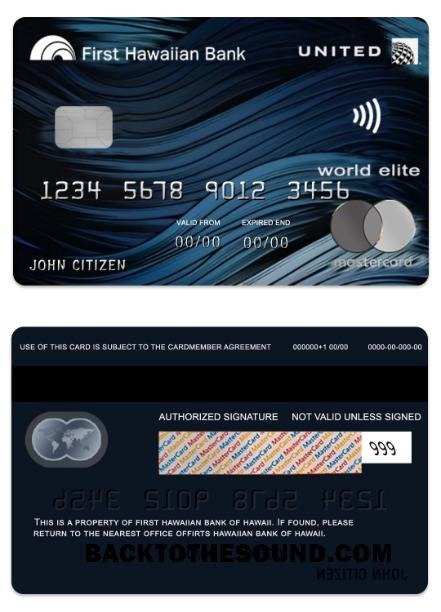 Λήψη Hawaii ενωμένος Πίστωση Mastercard Δείγμα προεπισκόπηση