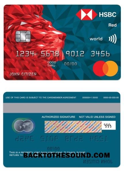 Λήψη Χονγκ Κονγκ HSBC Τράπεζα world Πίστωση Mastercard Δείγμα πρότυπο