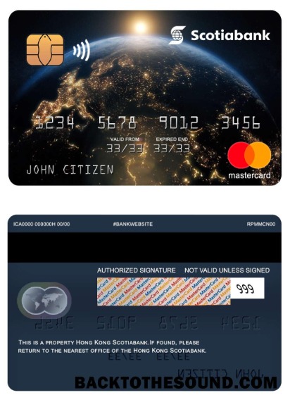 Λήψη Χονγκ Κονγκ Scotiabank Τράπεζα Mastercard Δείγμα σχεδιασμό