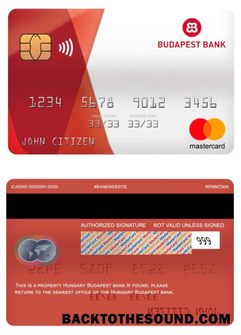 Λήψη Ουγγαρία Budapest Τράπεζα Mastercard Δείγμα προσχέδιο