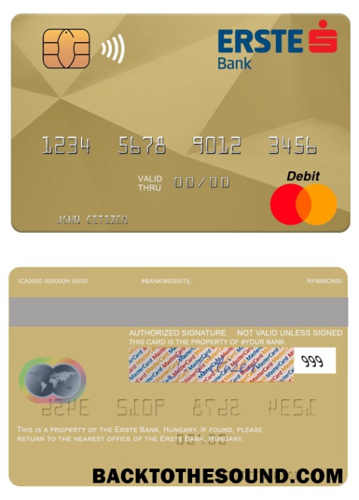 Λήψη Ουγγαρία Erste Τράπεζα Mastercard Δείγμα προεπισκόπηση