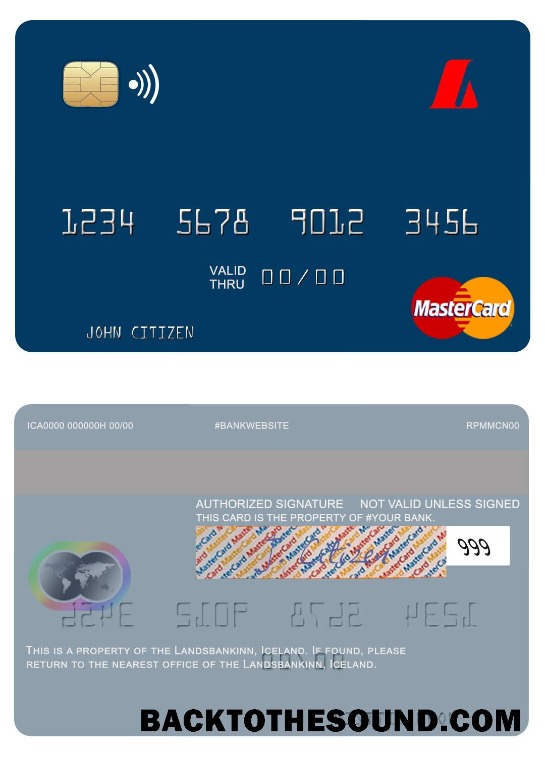 Λήψη Ισλανδία Landsbankinn Mastercard Δείγμα σχεδιασμό