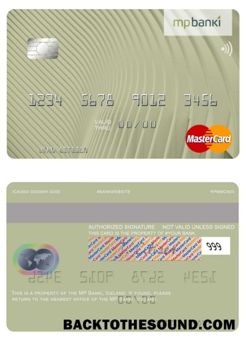 Λήψη Ισλανδία MP Banki Mastercard Δείγμα σχεδιασμό
