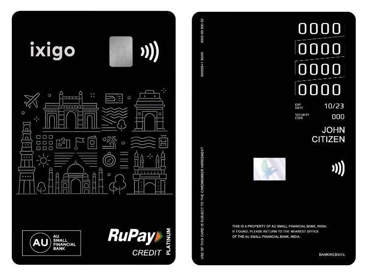 Λήψη Ινδία AU Small Financial Τράπεζα RuPay platinum Πίστωση vertical Κάρτα Δείγμα πρότυπο