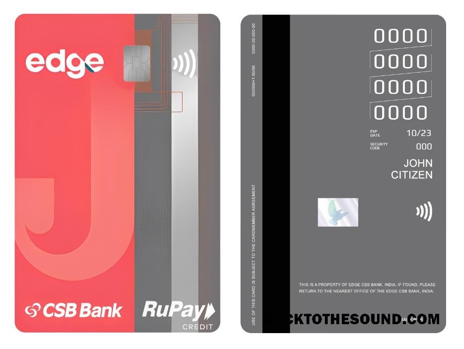 Λήψη Ινδία Edge CSB Τράπεζα RuPay Πίστωση vertical Κάρτα Δείγμα σχεδιασμό
