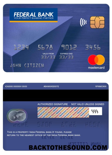 Λήψη Ινδία Federal Τράπεζα Mastercard Δείγμα προσχέδιο