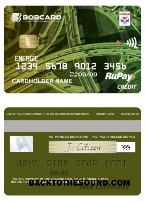 Λήψη Ινδία HPCL Energie RuPay Πίστωση Bobcard Δείγμα σχεδιασμό