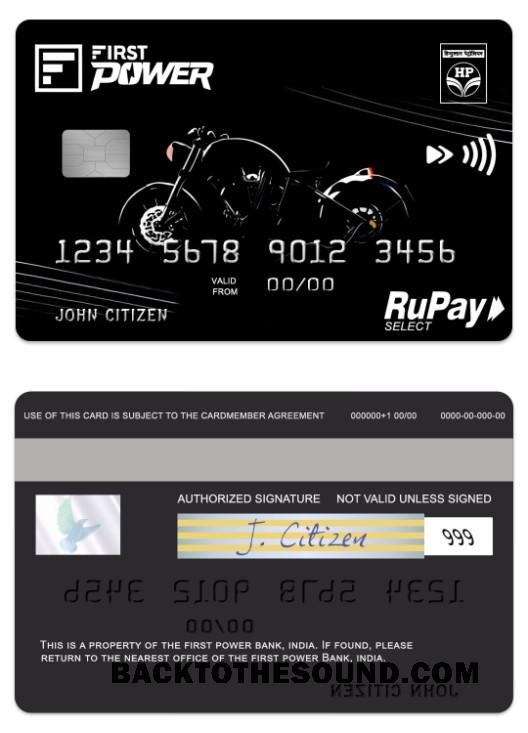 Λήψη Ινδία IDFC First Power RuPay Πίστωση Κάρτα Δείγμα πρότυπο