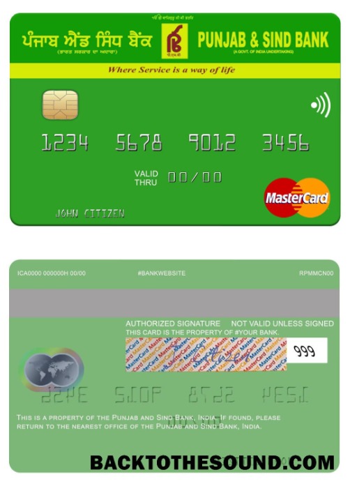 Λήψη Ινδία Punjab and Sind Τράπεζα Mastercard Δείγμα προσχέδιο