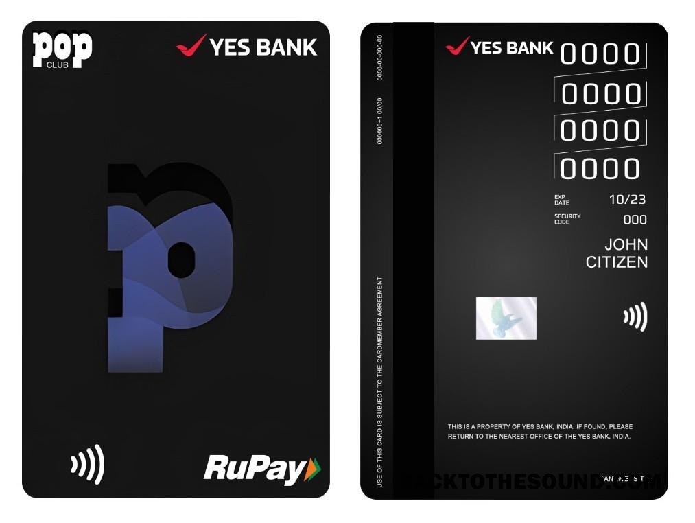 Λήψη Ινδία YES Τράπεζα POP Club RuPay vertical Πίστωση Κάρτα Δείγμα δείγμα