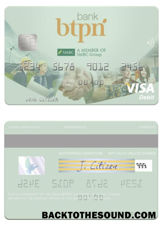 Λήψη Ινδονησία Τράπεζα BTPN Βίζα Χρέωση Κάρτα Δείγμα σχεδιασμό