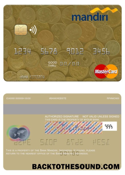 Λήψη Ινδονησία Τράπεζα Mandiri Mastercard Δείγμα σχεδιασμό