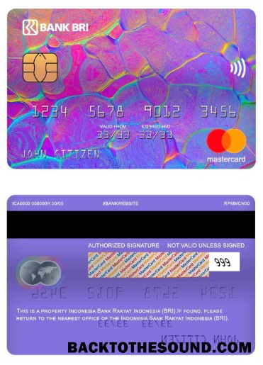 Λήψη Ινδονησία Τράπεζα Rakyat Ινδονησία (BRI) Mastercard Δείγμα προσχέδιο