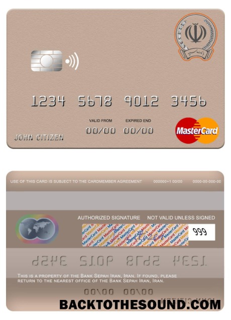 Λήψη Ιράν Τράπεζα Sepah Ιράν Mastercard Δείγμα προεπισκόπηση