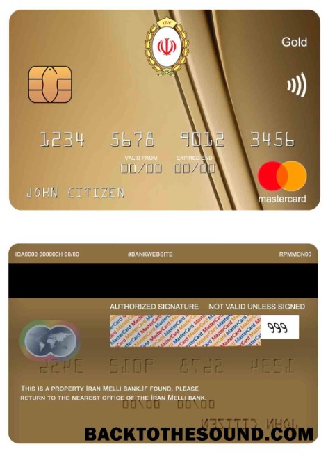 Λήψη Ιράν Melli Τράπεζα Mastercard gold Δείγμα προεπισκόπηση