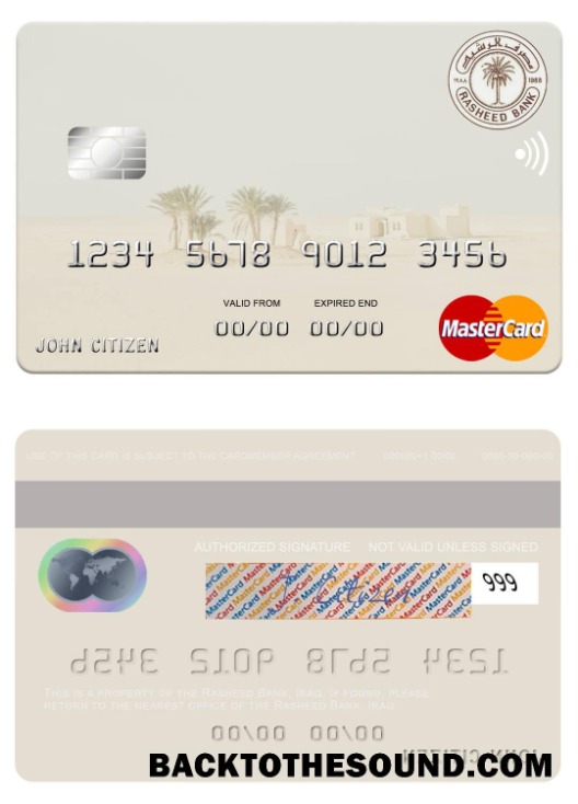Λήψη Ιράκ Rasheed Τράπεζα Mastercard Δείγμα πρότυπο