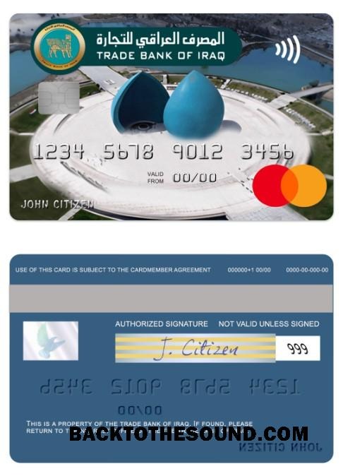Λήψη Ιράκ Trade Τράπεζα of Ιράκ Mastercard Δείγμα πρότυπο