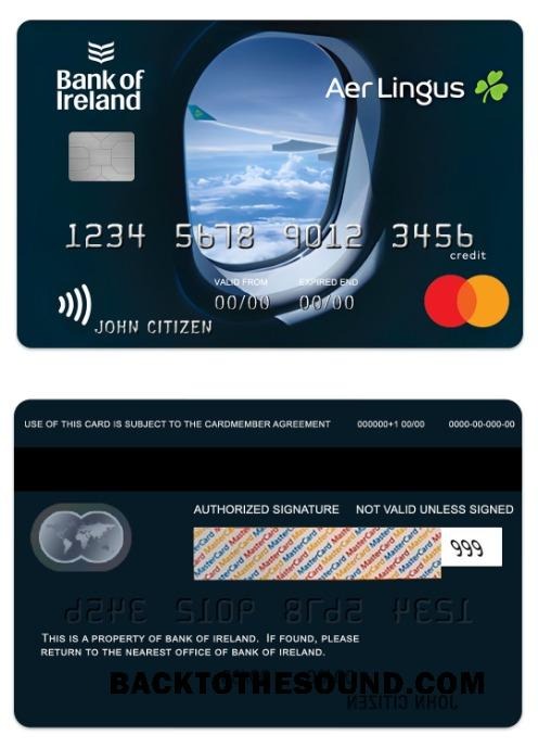 Λήψη Ιρλανδία Τράπεζα of Ιρλανδία air Πίστωση Mastercard Δείγμα σχεδιασμό