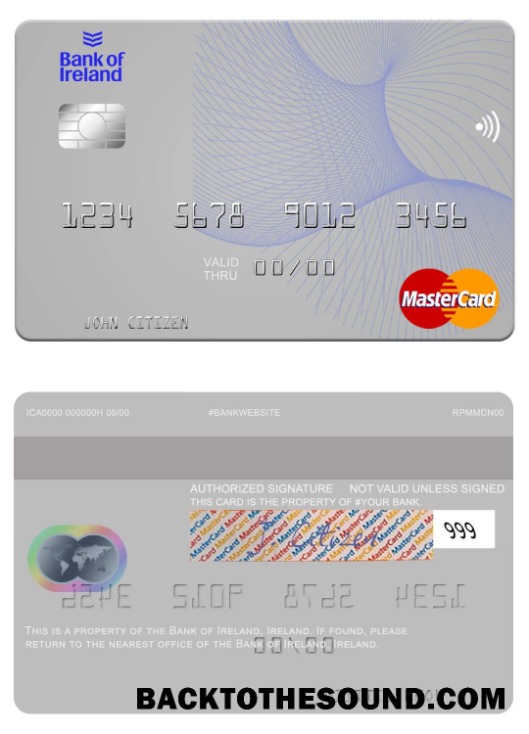 Λήψη Ιρλανδία Τράπεζα of Ιρλανδία Mastercard Δείγμα πρότυπο