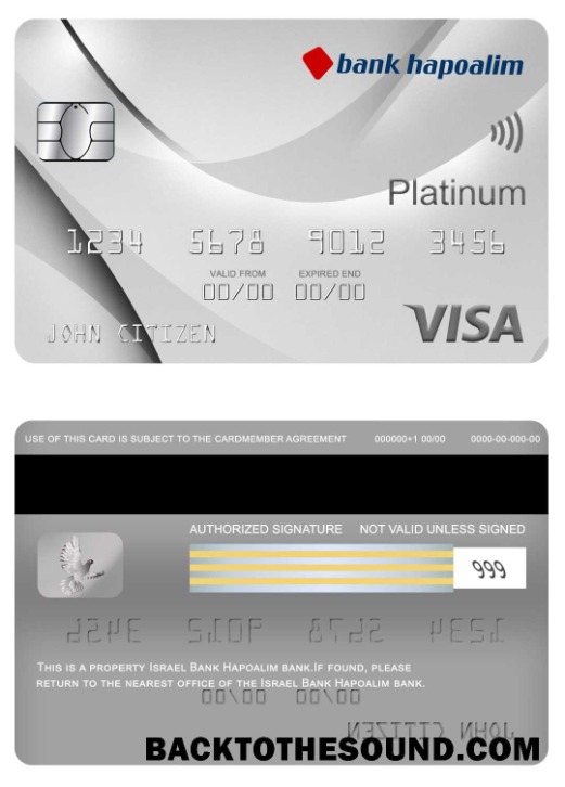 Λήψη Ισραήλ Τράπεζα Hapoalim Τράπεζα Βίζα platinum Κάρτα Δείγμα σχεδιασμό